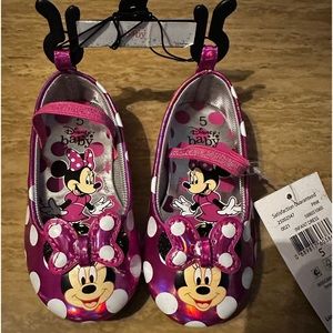 Disney Metallic pink Minnie Mouse Mary janes NWT